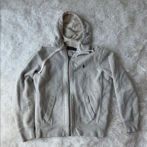 Polo by Ralph Lauren Beige-Light Gray Zip-Up Hoodie
